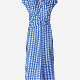 Blue Printed Check Dress