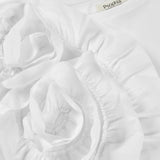 Flower Frill Top -White