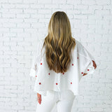 Abby Swing Star Top -White and Red