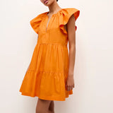 Kara Dress - Tangerine Orange