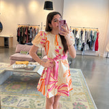 Skyla Dress -Outline Palms