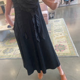 Flower Frill Dress -Black
