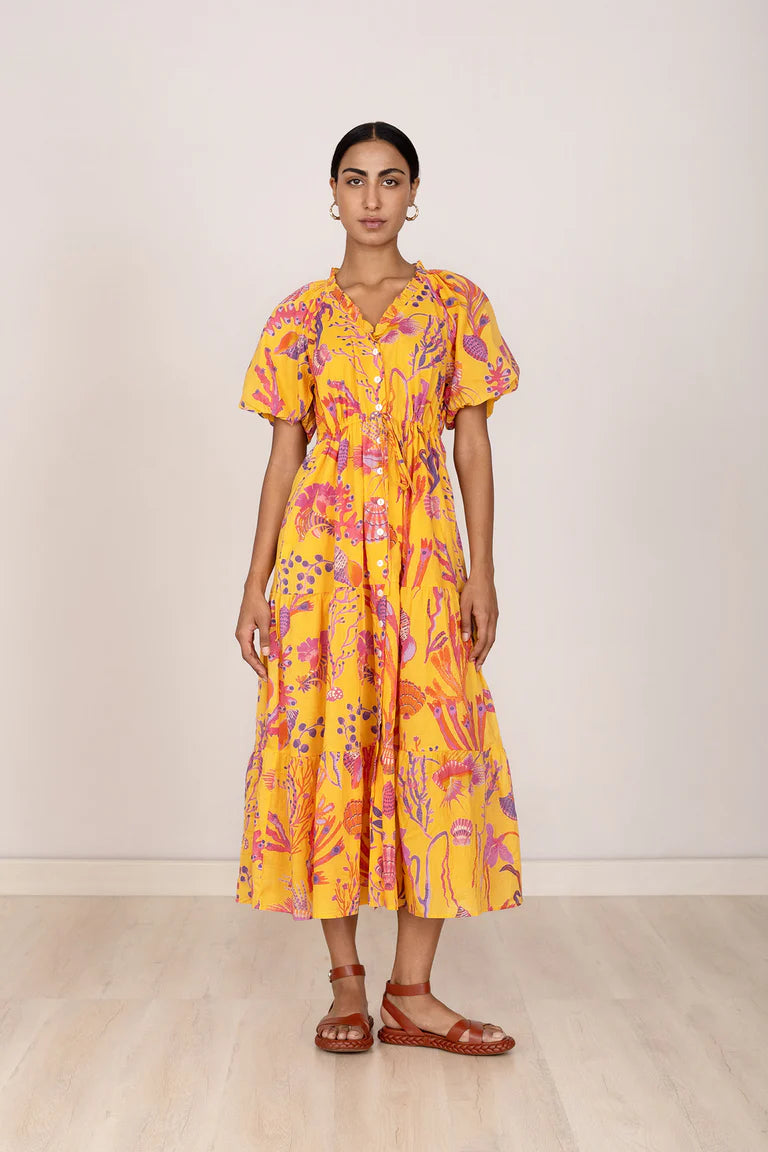 Poppy Dress in Marine Golden Ellett