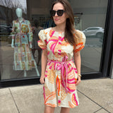 Skyla Dress -Outline Palms