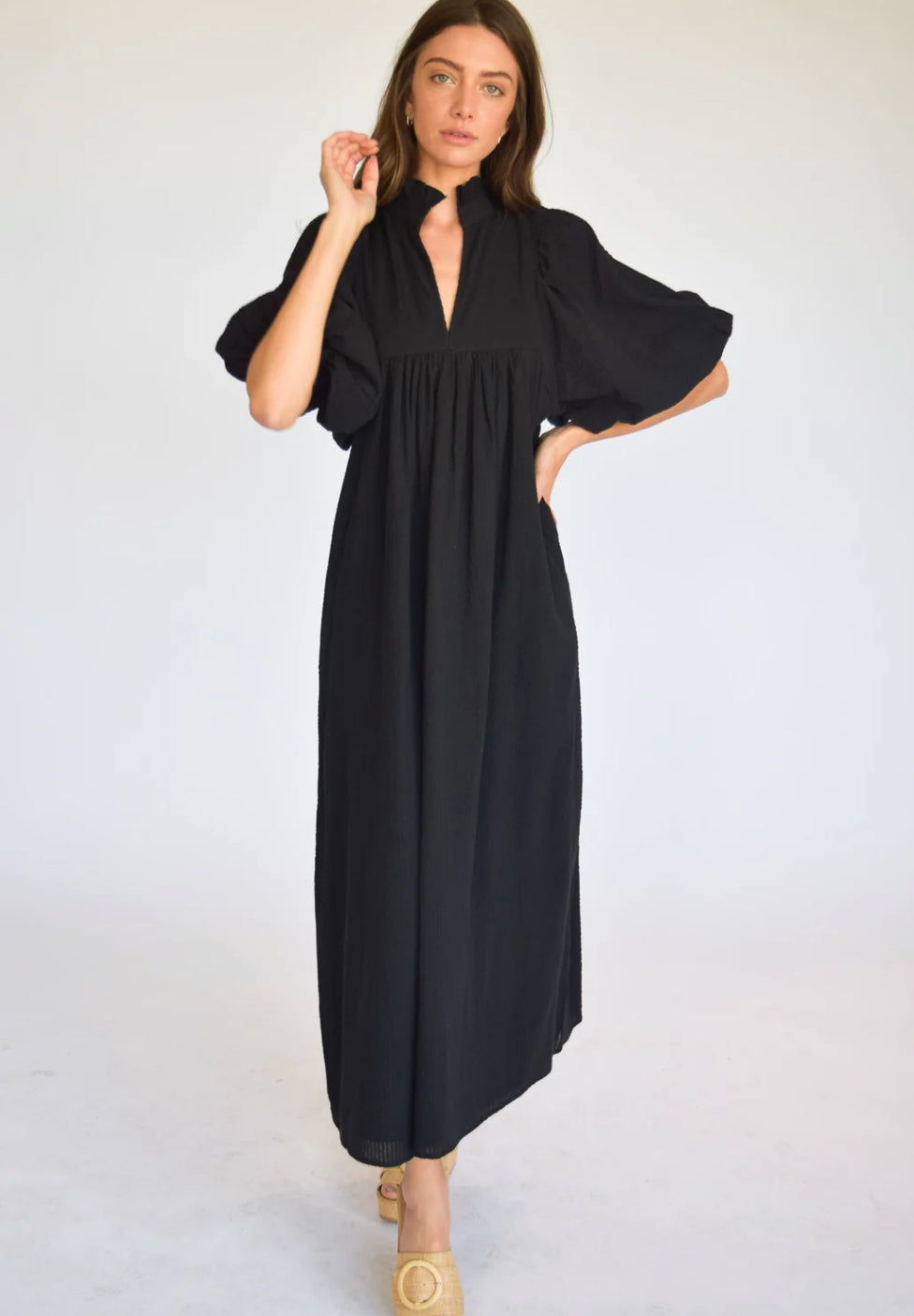 High Neck Midi Dress
