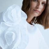 Flower Frill Top -White