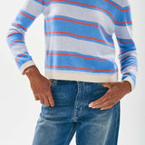 Deckchair Stripe Crew Sweater -Oatmeal / Azure