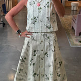 Haven Skirt in Pinstripe Floral