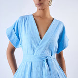 Sailor Dress -Cotton Weave Aqua