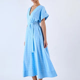 Sailor Dress -Cotton Weave Aqua