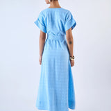 Sailor Dress -Cotton Weave Aqua