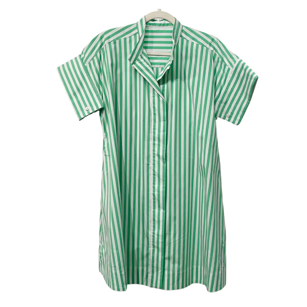 Margot Dress -Green Stripe