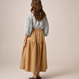 Structured Flowy Skirt -Khaki