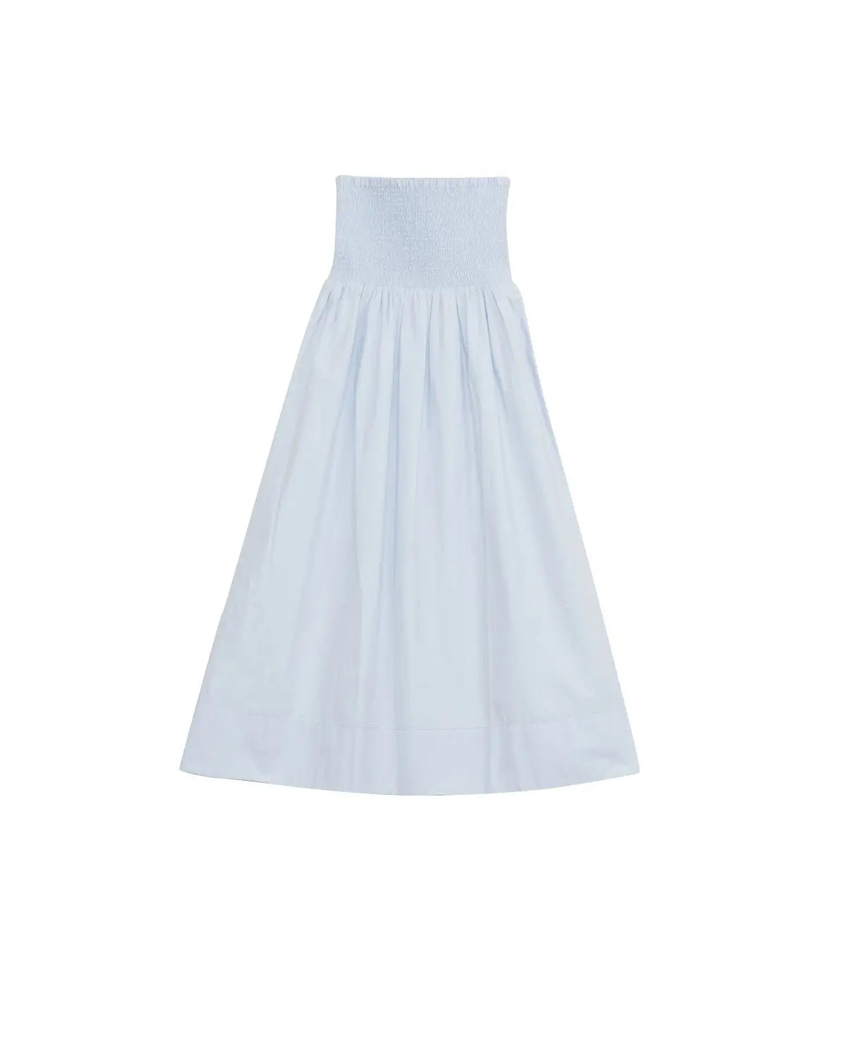 Poplin Bandeau Dress -Light Blue