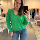 Hailey V Neck Sweater in Spring Green