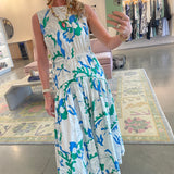 Sleeveless Piped Maxi -Green Orchid