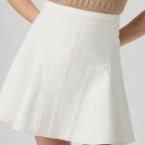 Adaline Mini Skirt -Contrast Ecru