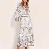 Flora Danica Long Dress -Vanilla