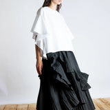 Ruffle Hem Skirt -Black