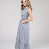 Margot Dress  - Navy & White Stripe