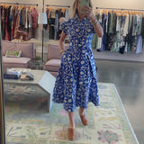 Belted Shirt Dress -Blue Eclipse
