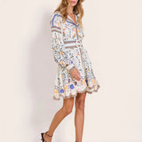 Flora Mora Short Dress -Vanilla