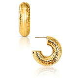 Kirby Hammered Tube Hoop Earring -Gold