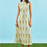 Faith Dress in Green Trellis