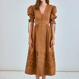 Kirin Dress -Mocha Embroidered Eyelet