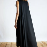 Flower Frill Dress -Black