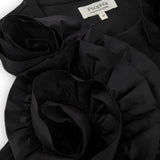 Flower Frill Dress -Black