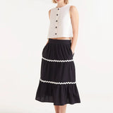 White Buttoned Sleeveless Top -Ecru