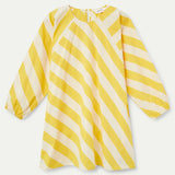 Short Yellow Striped Dress -Yellow and White