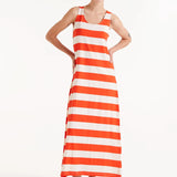 Long Striped Dress -Red / White