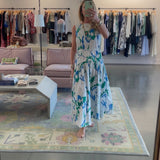 Sleeveless Piped Maxi -Green Orchid