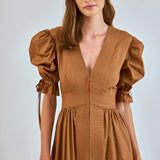 Kirin Dress -Mocha Embroidered Eyelet