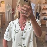 Piper Top in Pinstripe Floral