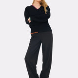 Parker Vneck Sweater -Coal