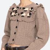 Benny Sheep Crochet Oatmeal Cardigan
