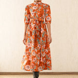 Marlene Dress -Orange Floral