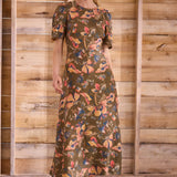 Casey Dress in Olive Floral