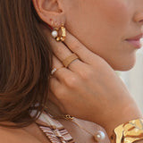 Waverly Bamboo Hoop Earring -Gold