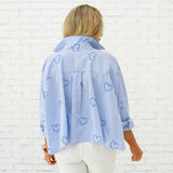 Abby Swing Heart Top -Blue Stripe