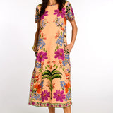 Tess Midi Dress -Tapestry Peach