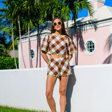 Paloma top -Brown Gingham