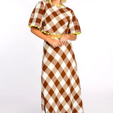 Paloma top -Brown Gingham