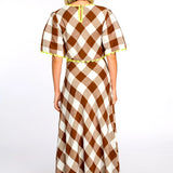 Paloma top -Brown Gingham
