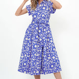 Belted Shirt Dress -Blue Eclipse