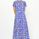 Short Sleeve Shift Maxi dress -Blue Eclipse