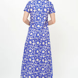 Short Sleeve Shift Maxi dress -Blue Eclipse